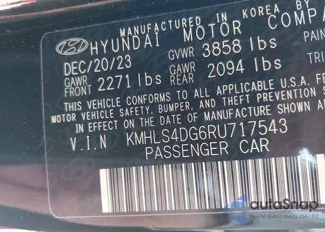 2024 Hyundai Elantra Sel из США, поврежденный, VIN KMHLS4DG6RU717543